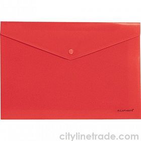 Папка-конверт на кнопке А4, красная